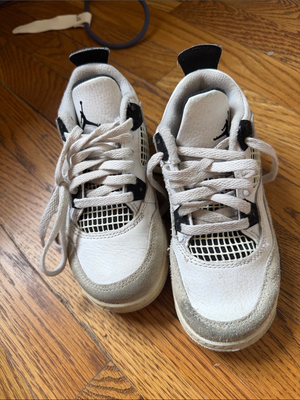Jordan Kids White and Black Retro Style Basketball Sneakers